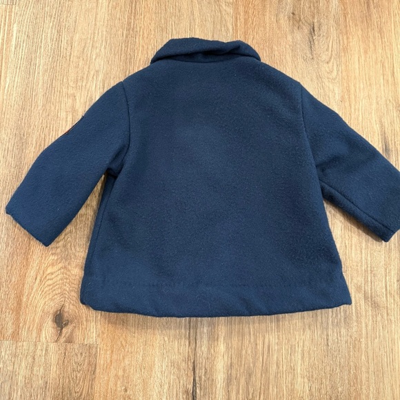 Vintage Weather Tamer Pea Coat Baby Size 18 Mo Navy Gold Buttons Preppy Classic - Picture 2 of 10